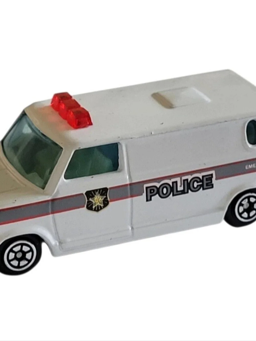 1981 Yatming #1501 White Ford Econoline Police Transport Van Wagon Die-Cast 1:64